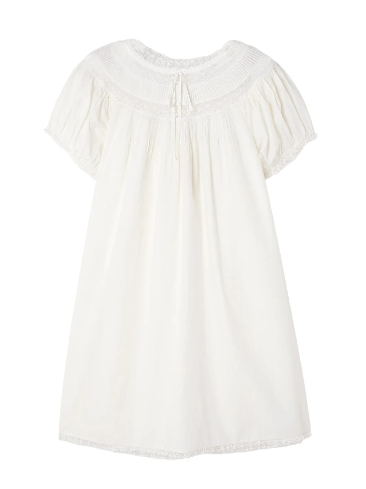 Daphne Lace-trimmed Pintucked Organic Cotton-voile Mini Dress