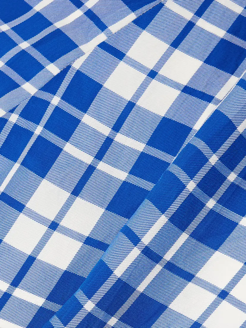 Proenza Schouler Hallie Ruched Checked Twill Midi Dress | Thumbnail 4 Proenza Schouler Hallie Ruched Checked Twill Midi Dress | Thumbnail 4