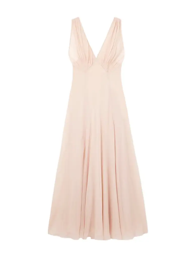 Saint Laurent Pleated Silk-chiffon Maxi Dress | Image 1 Saint Laurent Pleated Silk-chiffon Maxi Dress | Image 1