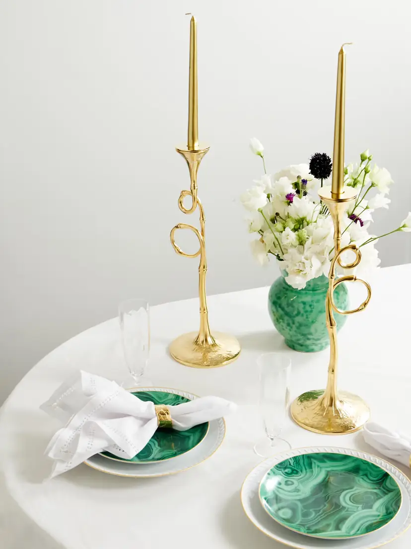 L'Objet Evoca Set Of Two Gold-plated Candlesticks | Thumbnail 2