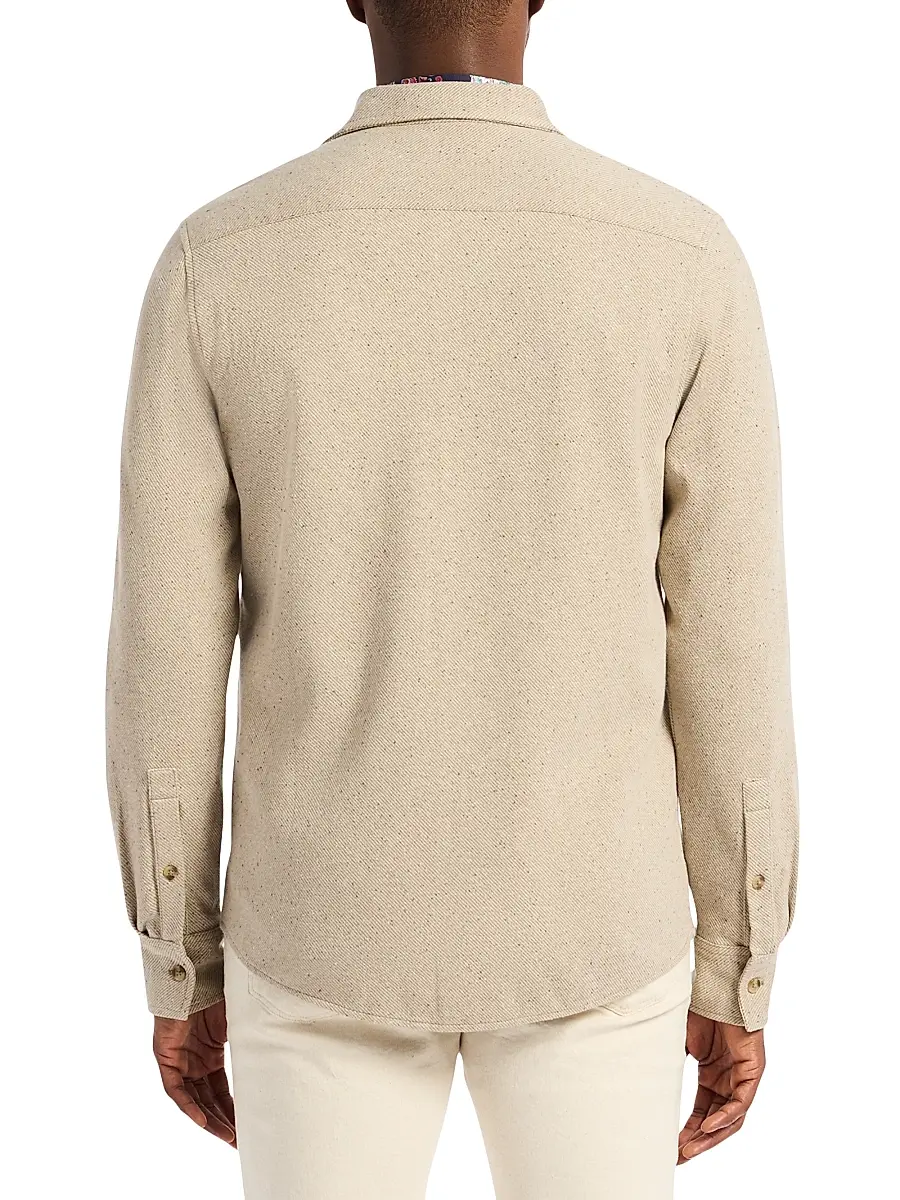 Robert Graham Men's Vigano Knit Cotton Shirt Jacket - Oatmeal | Thumbnail 4