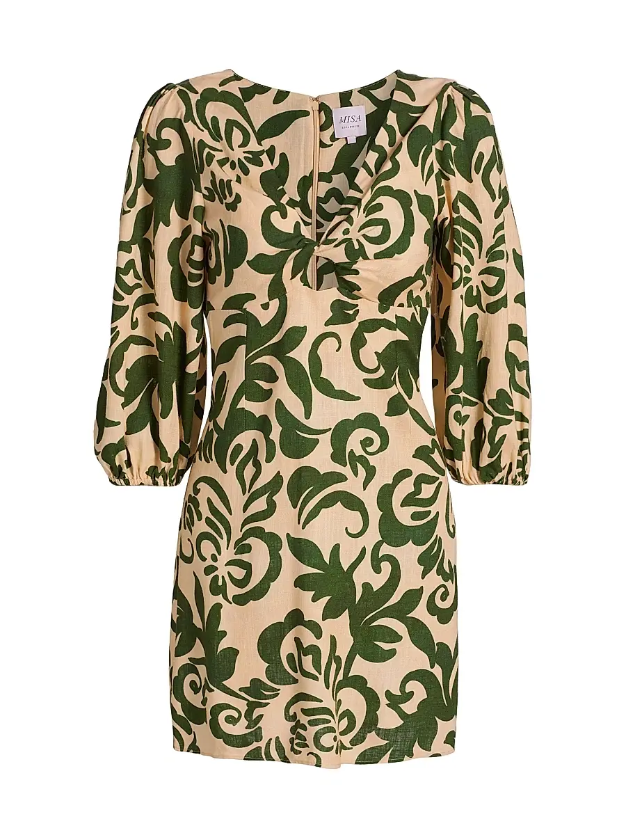 MISA Los Angeles Women's Willa Printed Keyhole Minidress - Tonal Cactus | Image 1 MISA Los Angeles Women's Willa Printed Keyhole Minidress - Tonal Cactus | Image 1