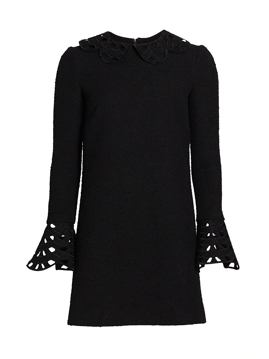 Oscar de la Renta Women's Threadwork Cut-Out Tweed Dress - Black | Image 1 Oscar de la Renta Women's Threadwork Cut-Out Tweed Dress - Black | Image 1