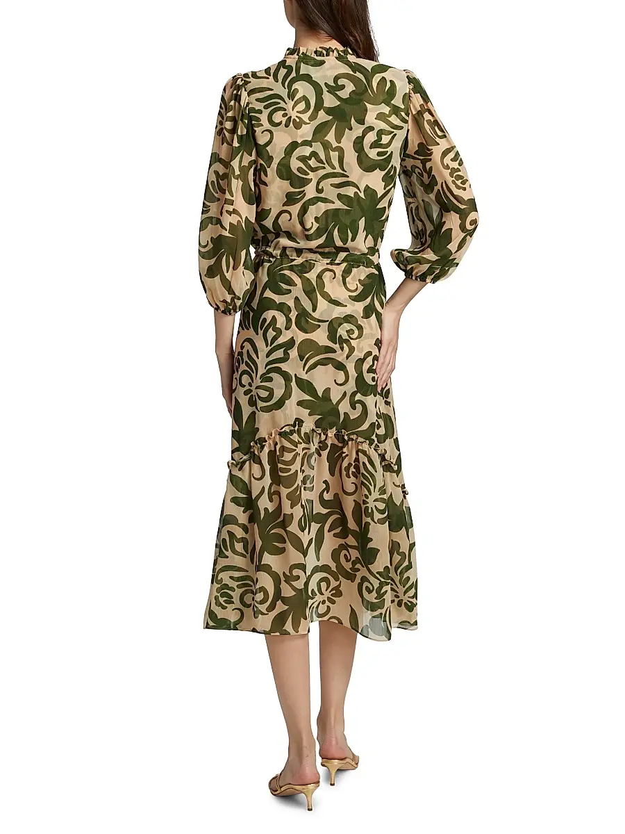 Misa Los Angeles Women's Olivia Printed Chiffon Midi-Dress | Thumbnail 5 Misa Los Angeles Women's Olivia Printed Chiffon Midi-Dress | Thumbnail 5