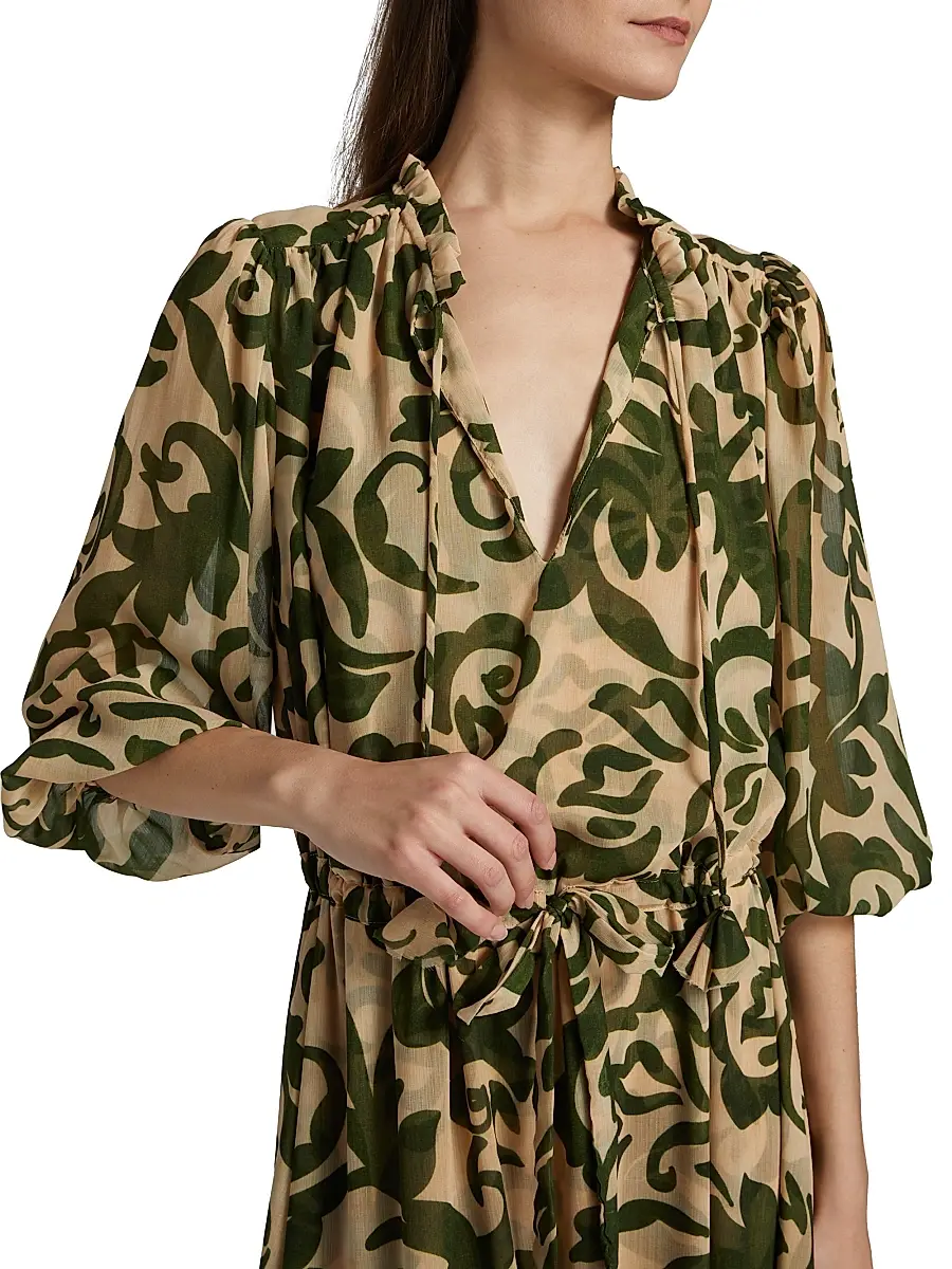Misa Los Angeles Women's Olivia Printed Chiffon Midi-Dress | Thumbnail 6 Misa Los Angeles Women's Olivia Printed Chiffon Midi-Dress | Thumbnail 6
