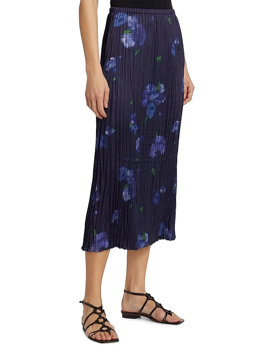 Vince Women's Poppy Blur Crushed Column Midi-Skirt - Midnight | Thumbnail 4 Vince Women's Poppy Blur Crushed Column Midi-Skirt - Midnight | Thumbnail 4