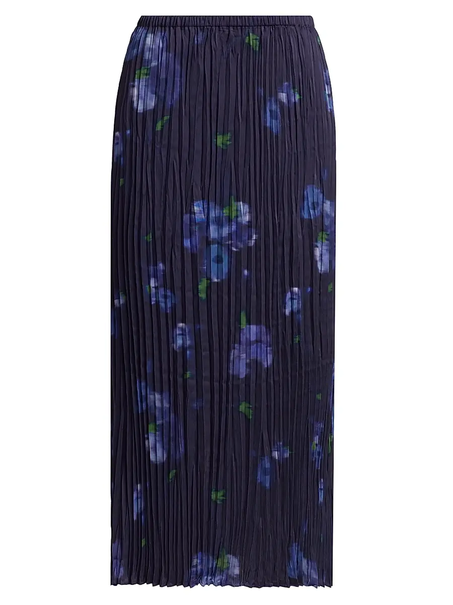 Vince Women's Poppy Blur Crushed Column Midi-Skirt - Midnight | Image 1 Vince Women's Poppy Blur Crushed Column Midi-Skirt - Midnight | Image 1
