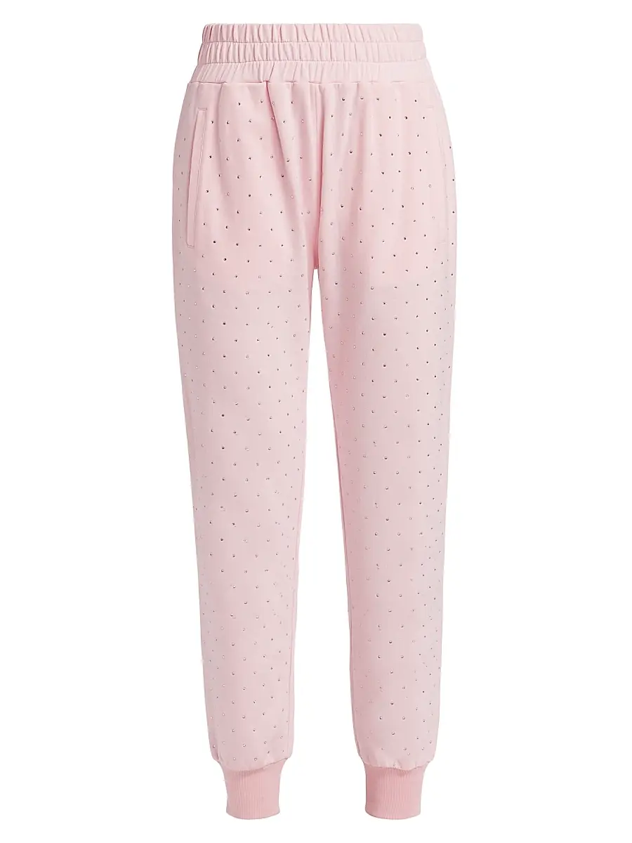 Generation Love Women's Ruel Crystal French Terry Elasticized Sweatpants - Sugar Pink | Image 1 Generation Love Women's Ruel Crystal French Terry Elasticized Sweatpants - Sugar Pink | Image 1