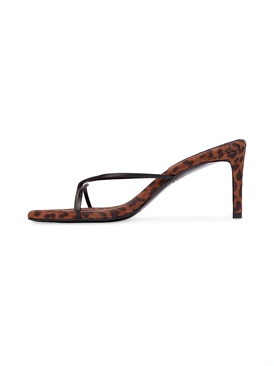 Black Suede Studio Women's Gem 65MM Leopard Sandals | Thumbnail 4 Black Suede Studio Women's Gem 65MM Leopard Sandals | Thumbnail 4
