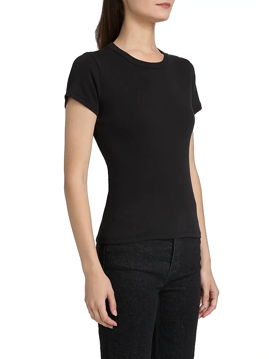 Leset Women's Nando Slim Fit Cotton T-Shirt - Black | Thumbnail 11