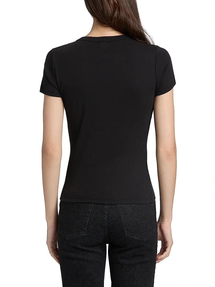 Leset Women's Nando Slim Fit Cotton T-Shirt - Black | Thumbnail 12