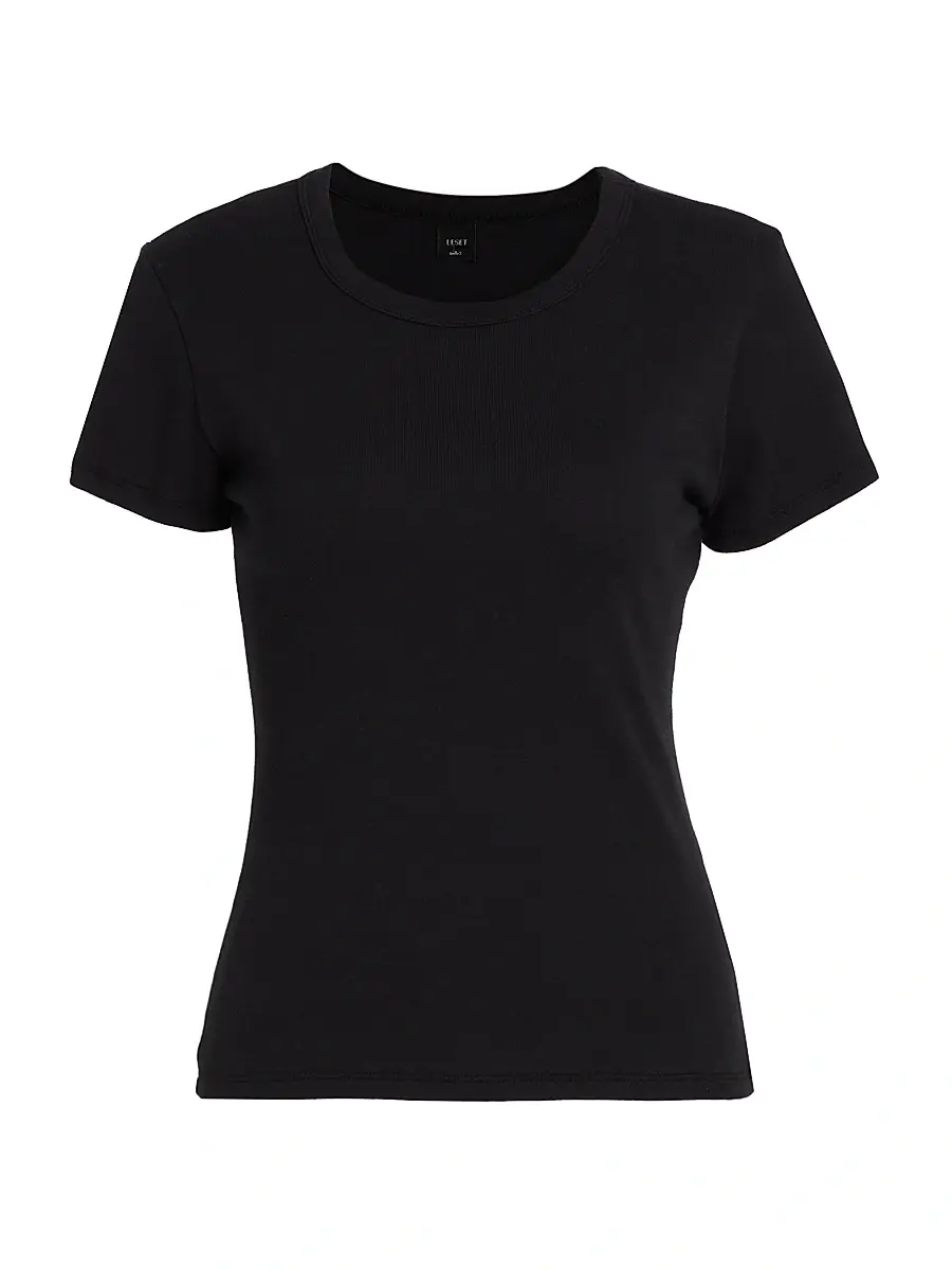 Leset Women's Nando Slim Fit Cotton T-Shirt - Black | Thumbnail 8