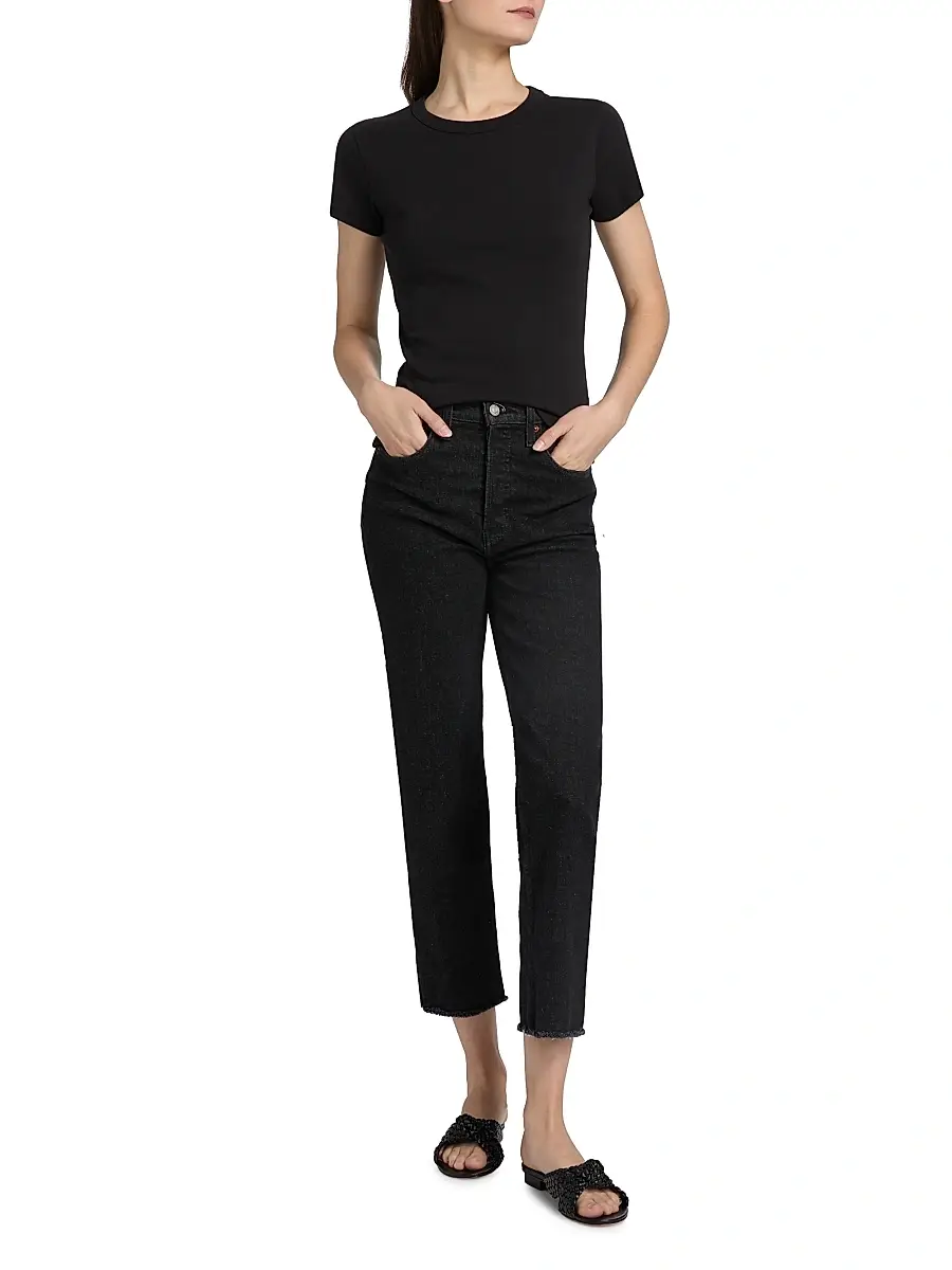 Leset Women's Nando Slim Fit Cotton T-Shirt - Black | Thumbnail 9