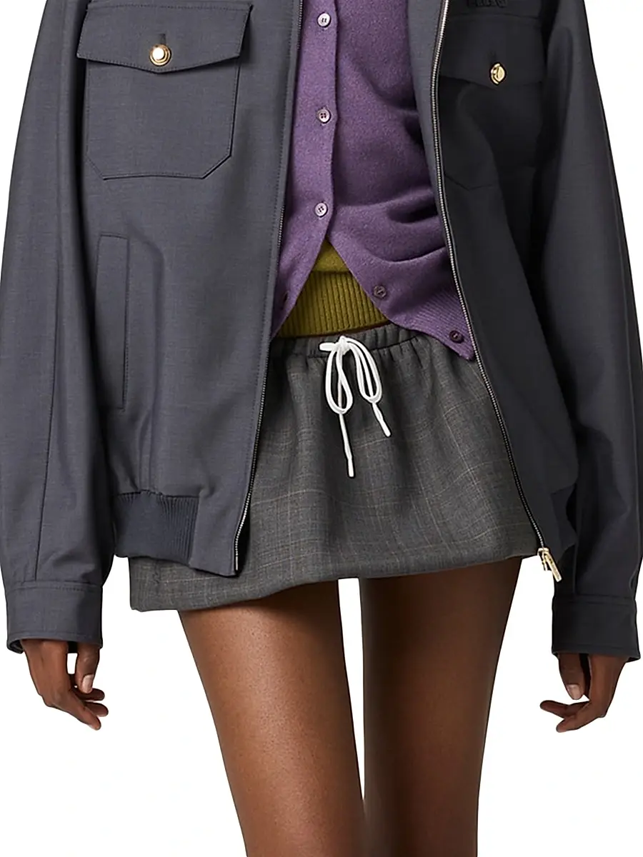 Miu Miu Women's Prince of Wales Miniskirt | Thumbnail 5