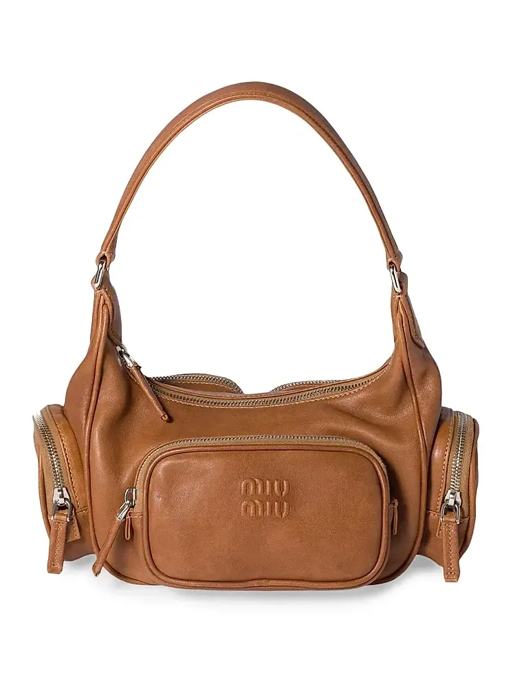 Women's Pocket Nappa Leather Shoulder Bag Women's Pocket Nappa Leather Shoulder Bag
