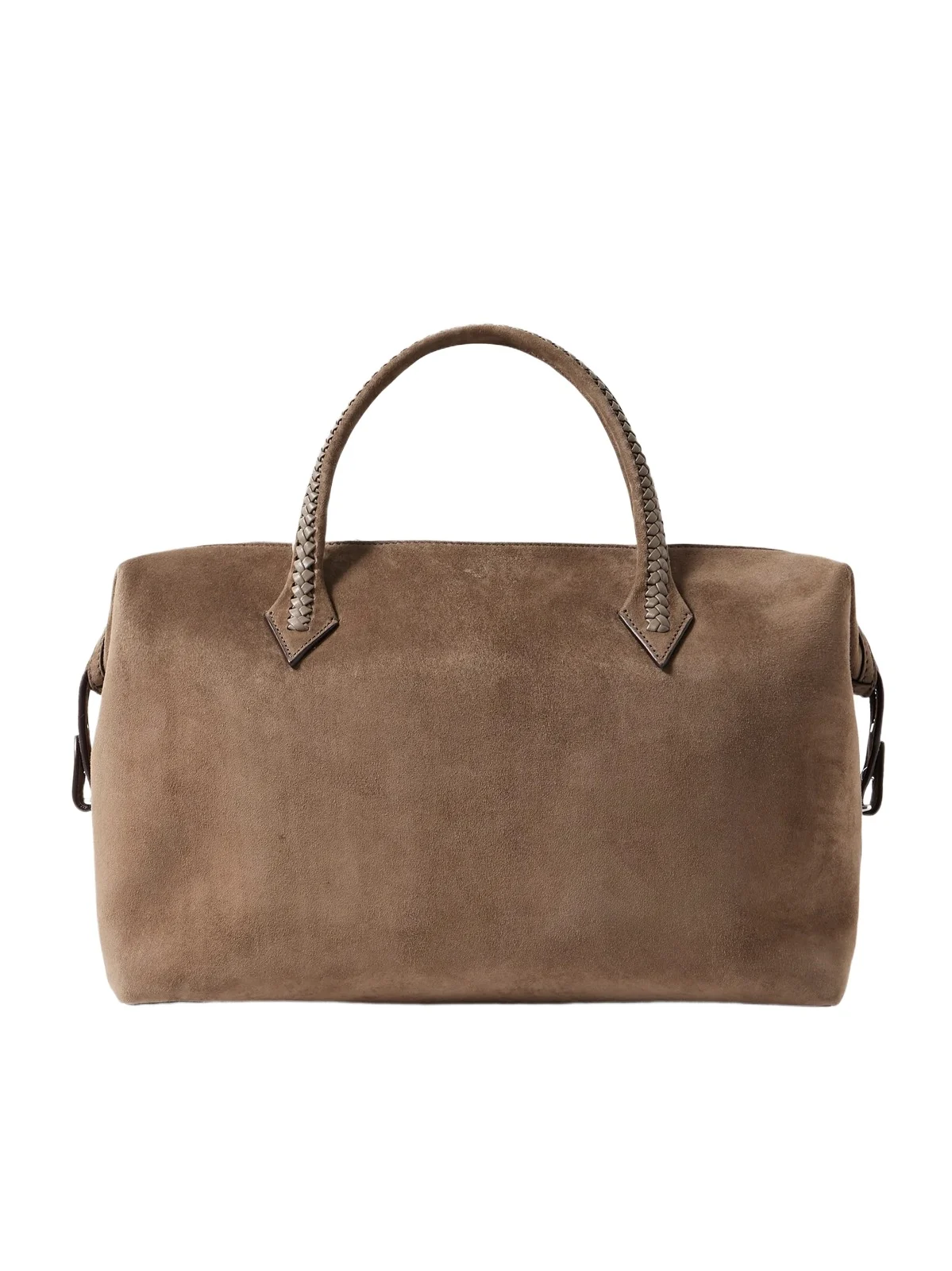 Vérité City Medium Braided Leather-trimmed Suede Tote
