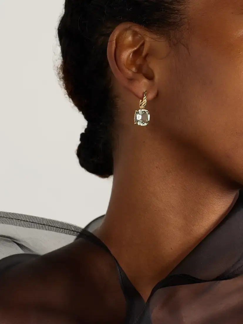 David Yurman Marbella 18-karat Gold Prasiolite Hoop Earrings | Thumbnail 2