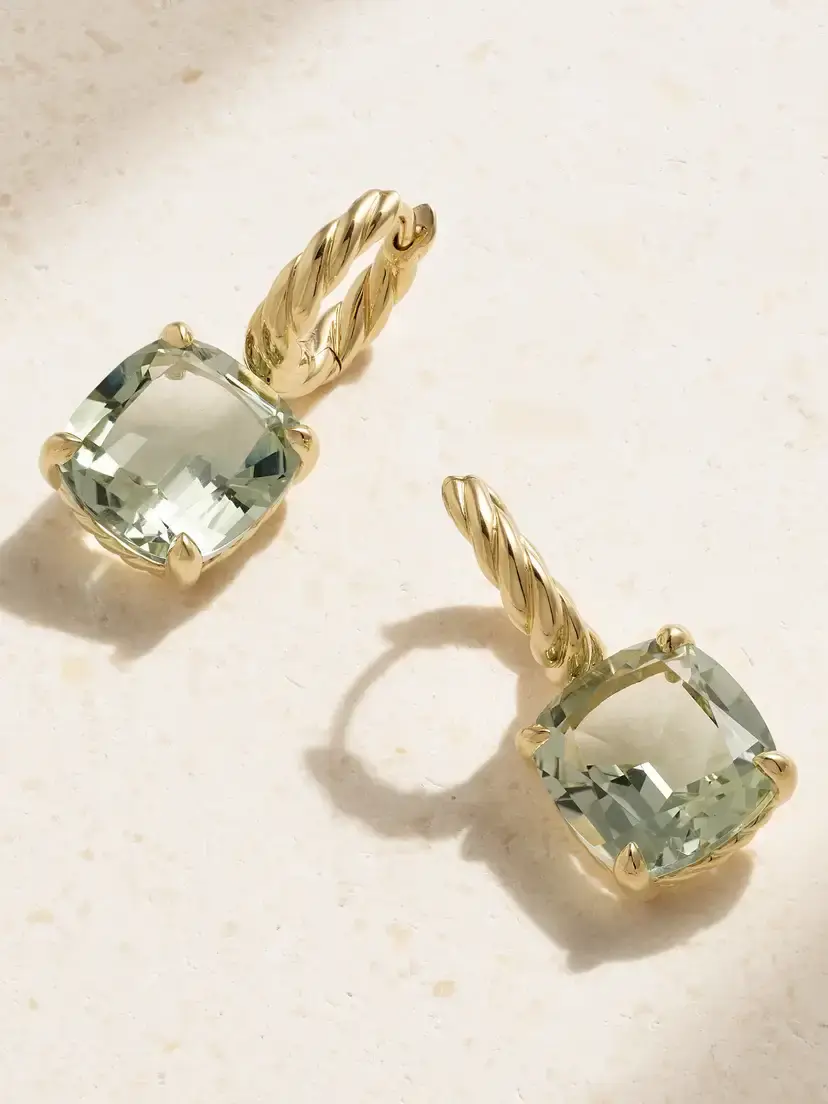David Yurman Marbella 18-karat Gold Prasiolite Hoop Earrings | Thumbnail 3