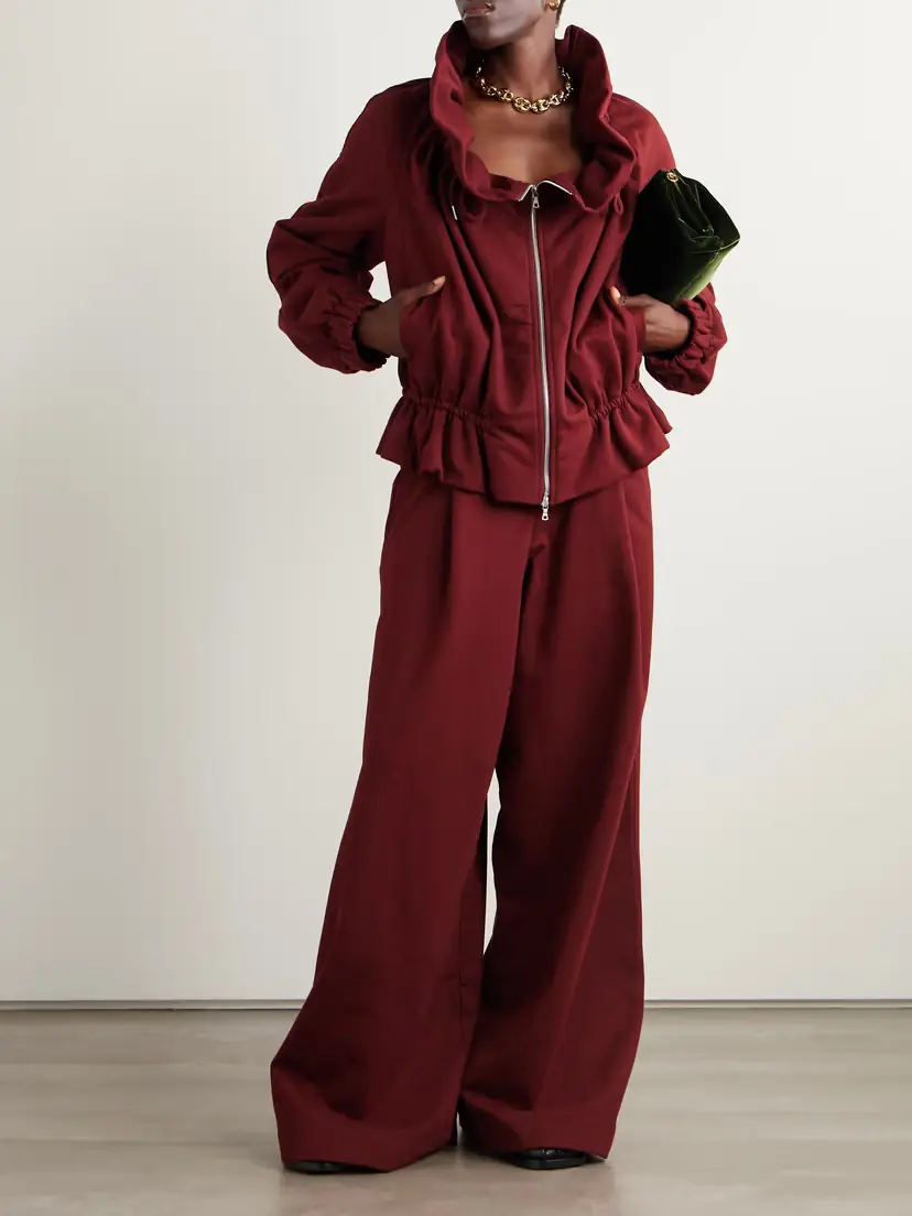 Dries Van Noten Oversized Gathered Cotton-jersey Zip-up Sweatshirt | Thumbnail 2