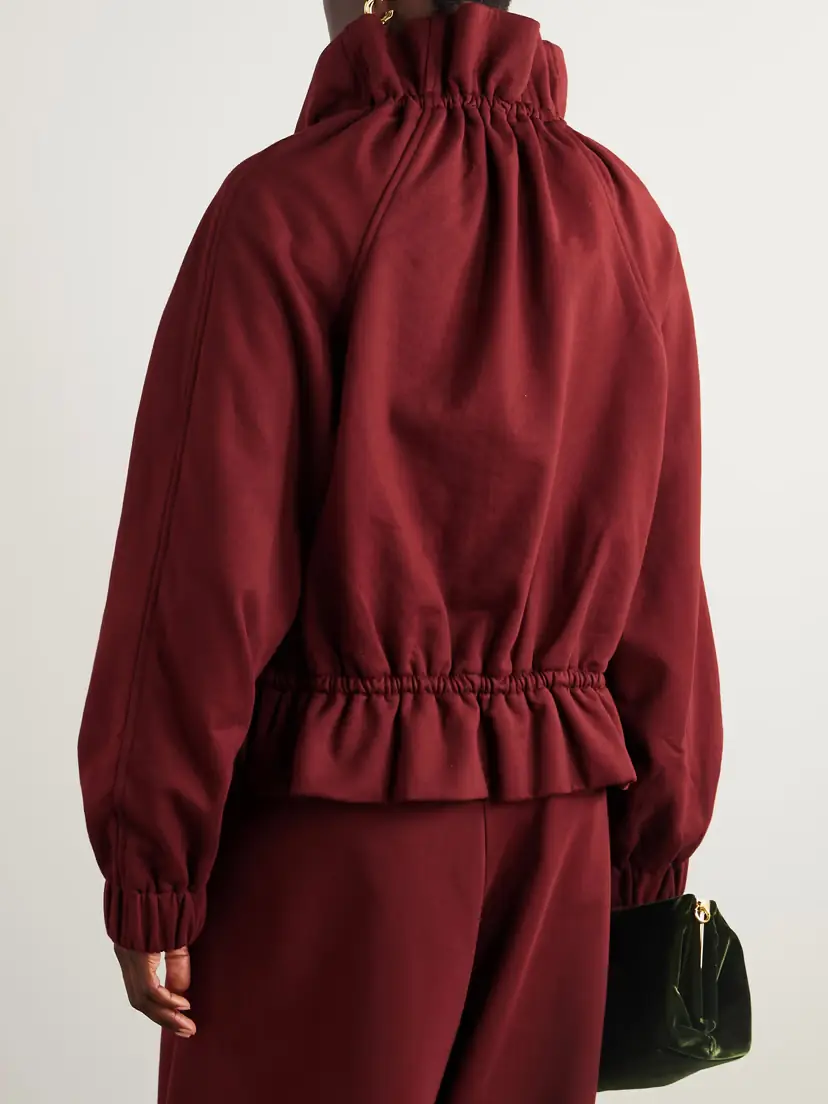 Dries Van Noten Oversized Gathered Cotton-jersey Zip-up Sweatshirt | Thumbnail 3
