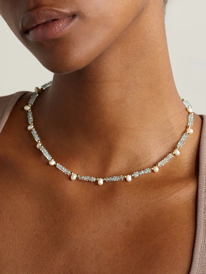 JIA JIA , Aquamarine And Pearl Necklace | Thumbnail 2 JIA JIA , Aquamarine And Pearl Necklace | Thumbnail 2