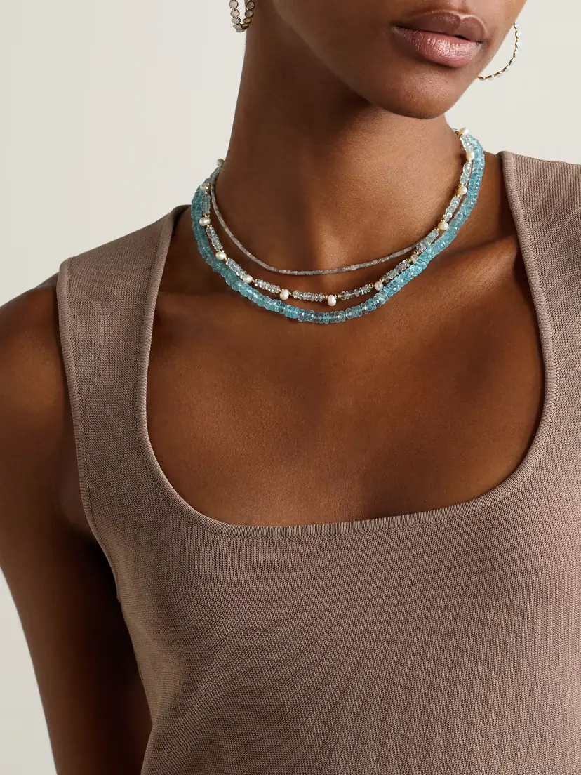 JIA JIA , Aquamarine And Pearl Necklace | Thumbnail 5 JIA JIA , Aquamarine And Pearl Necklace | Thumbnail 5