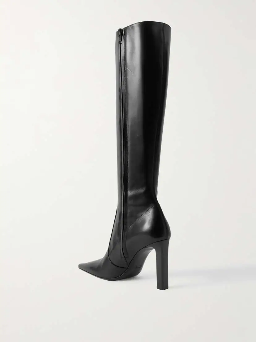 Saint Laurent Francoise Glossed-leather Knee Boots | Thumbnail 3