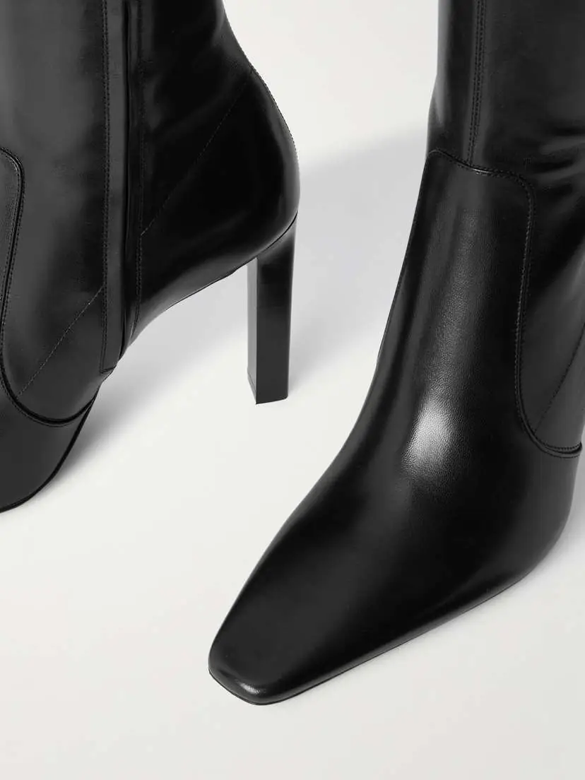 Saint Laurent Francoise Glossed-leather Knee Boots | Thumbnail 4