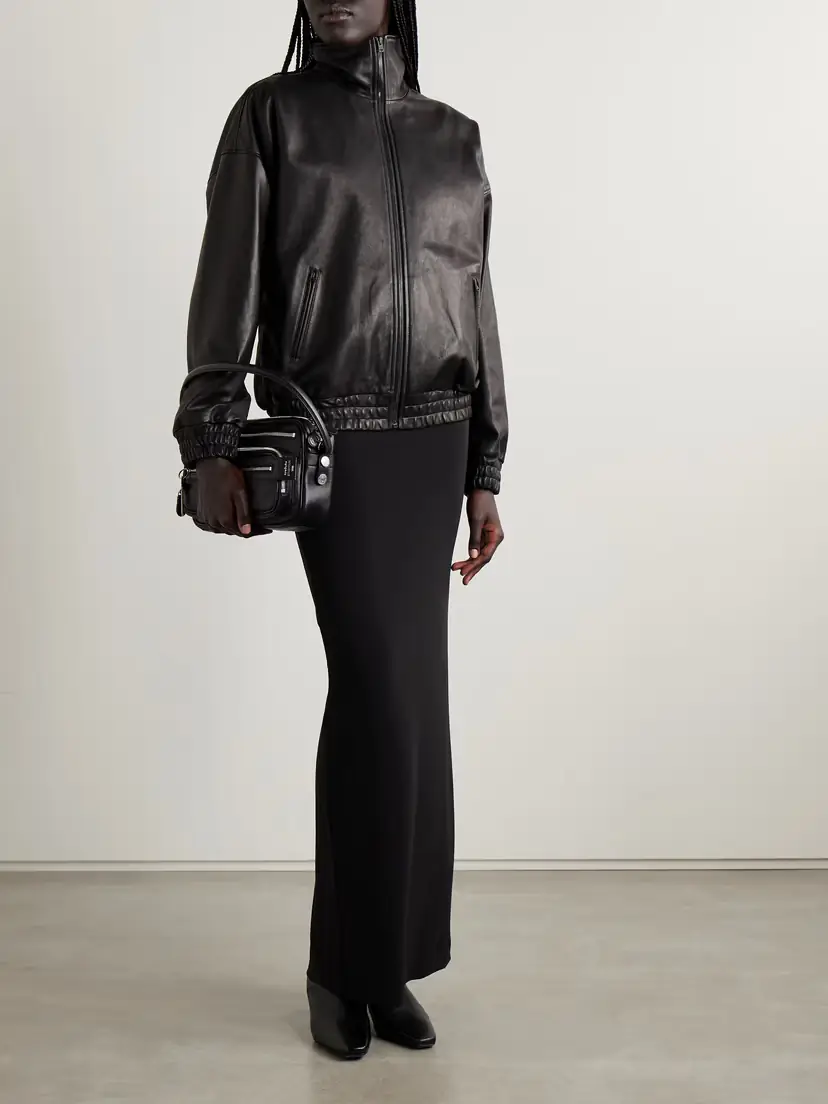 Acne Studios Leather Bomber Jacket | Thumbnail 2 Acne Studios Leather Bomber Jacket | Thumbnail 2
