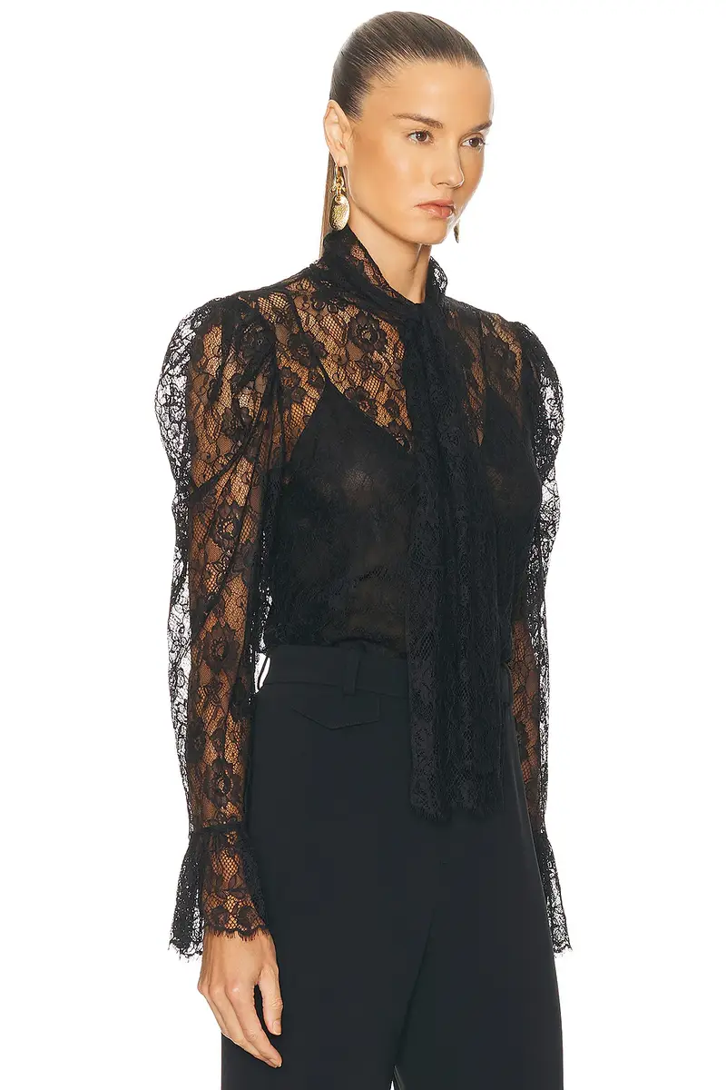 Chloe Jacquard Flower Lace Blouse | Thumbnail 2 Chloe Jacquard Flower Lace Blouse | Thumbnail 2