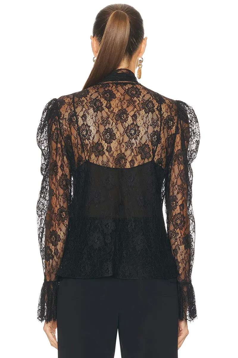 Chloe Jacquard Flower Lace Blouse | Thumbnail 3 Chloe Jacquard Flower Lace Blouse | Thumbnail 3