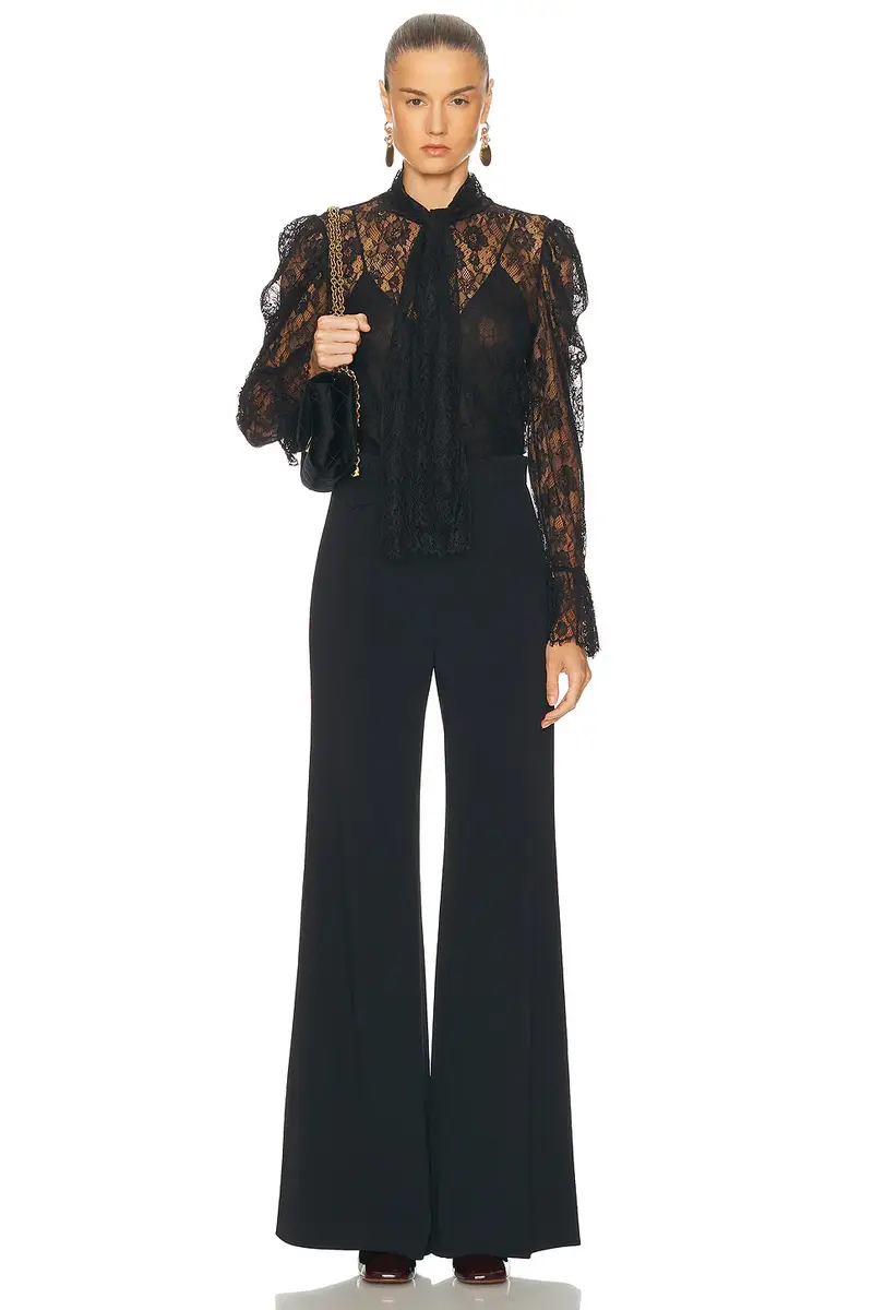 Chloe Jacquard Flower Lace Blouse | Thumbnail 4 Chloe Jacquard Flower Lace Blouse | Thumbnail 4