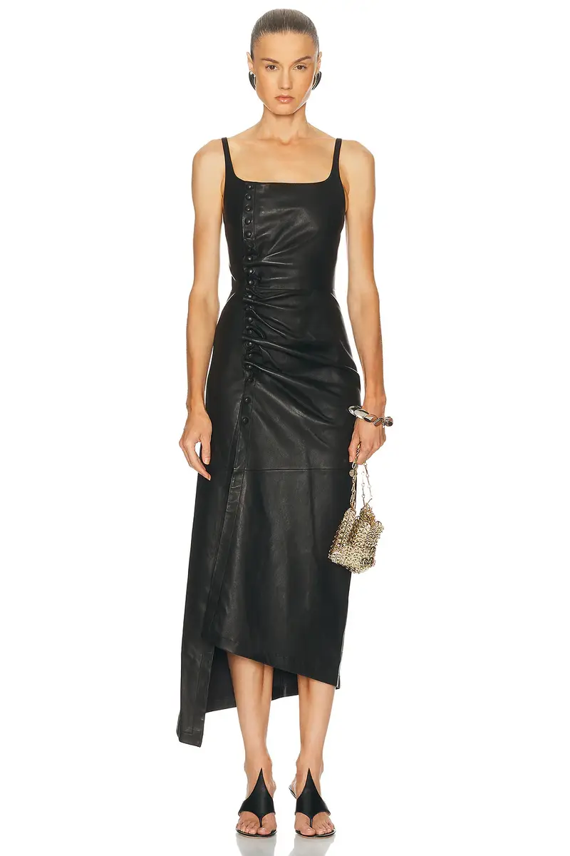 Rabanne Leather Midi Dress | Thumbnail 2 Rabanne Leather Midi Dress | Thumbnail 2