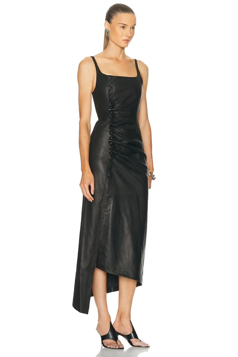 Rabanne Leather Midi Dress | Thumbnail 3 Rabanne Leather Midi Dress | Thumbnail 3