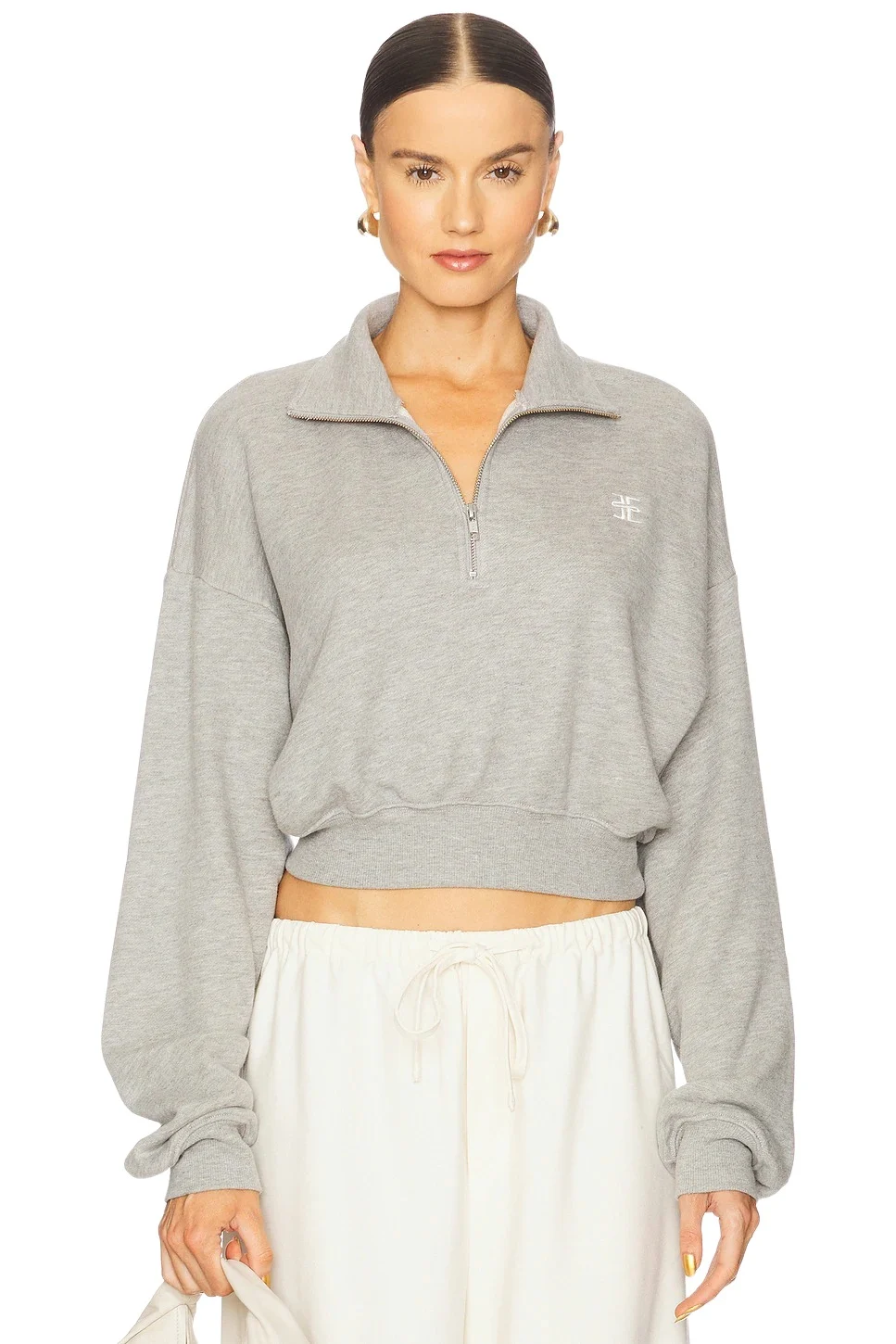 Cropped Half Zip Sweatshirt Cropped Half Zip Sweatshirt