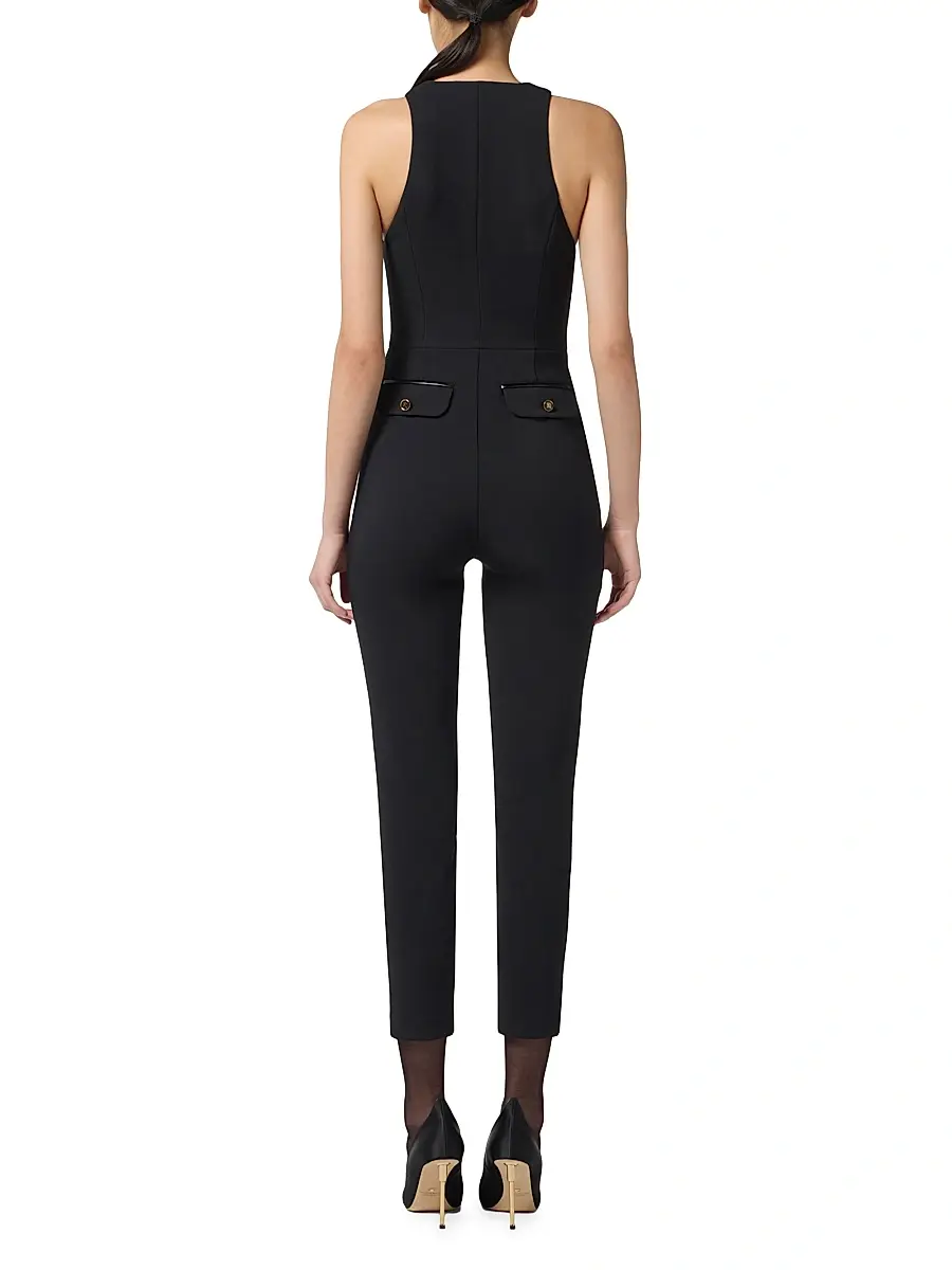 Elisabetta Franchi Women's Crêpe Zip Jumpsuit | Thumbnail 3 Elisabetta Franchi Women's Crêpe Zip Jumpsuit | Thumbnail 3