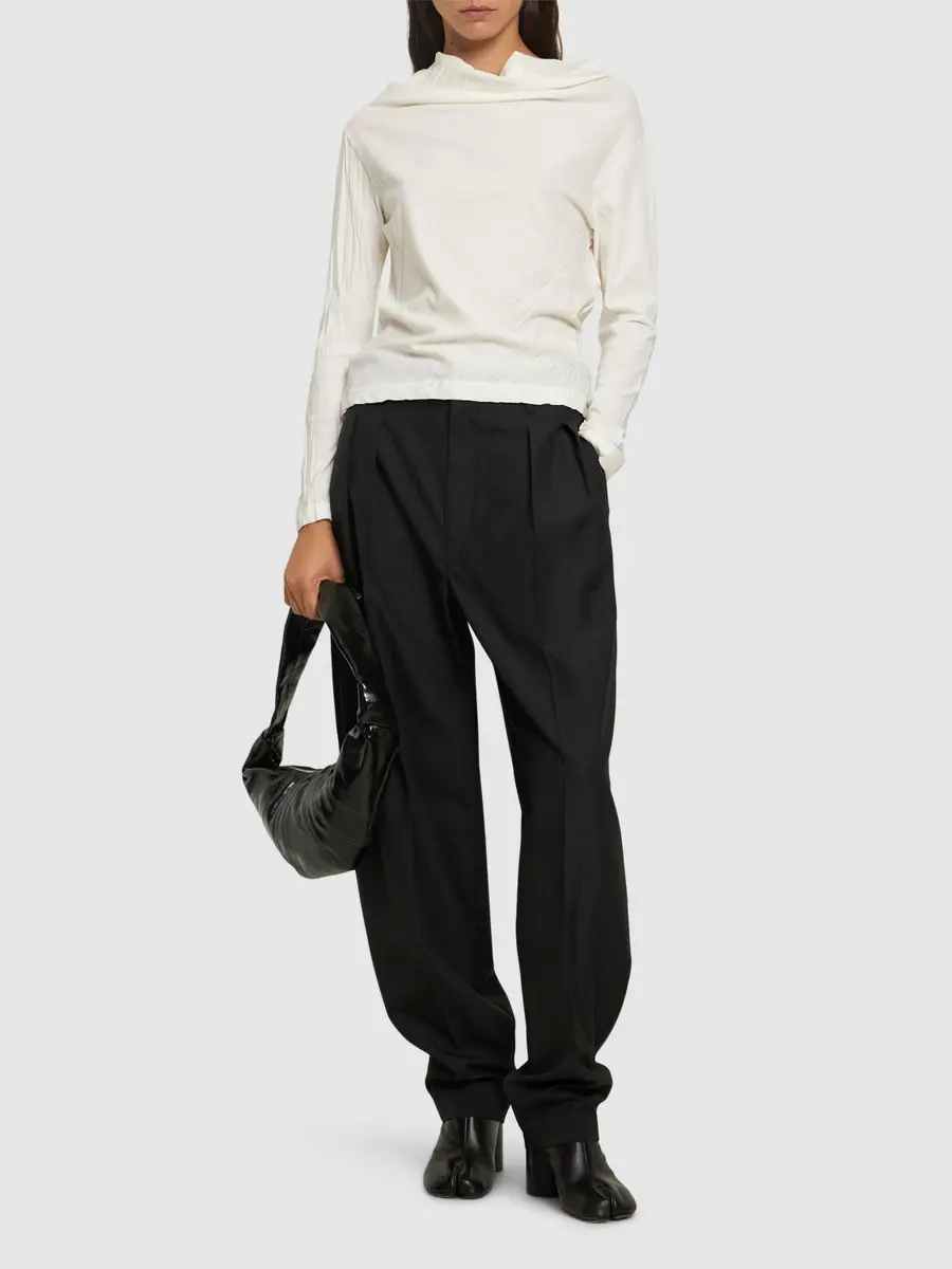 YOHJI YAMAMOTO Twist Jersey Off Neck Long Sleeve Top | Thumbnail 2