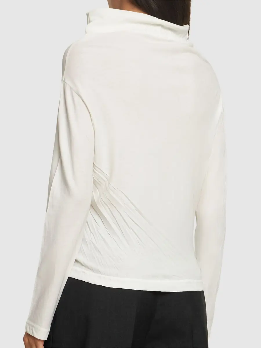 YOHJI YAMAMOTO Twist Jersey Off Neck Long Sleeve Top | Thumbnail 3