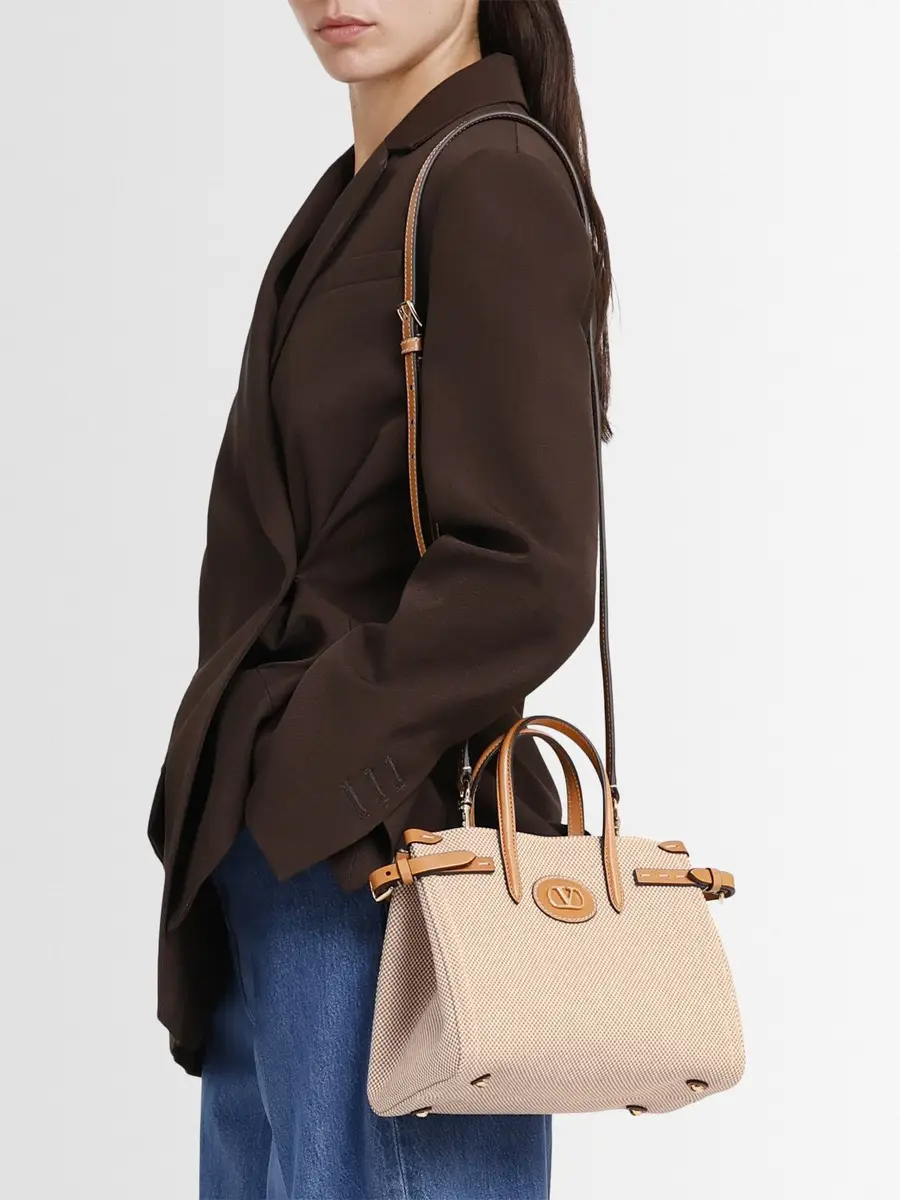 VALENTINO GARAVANI Small Antibes Canvas Top Handle Bag | Thumbnail 3