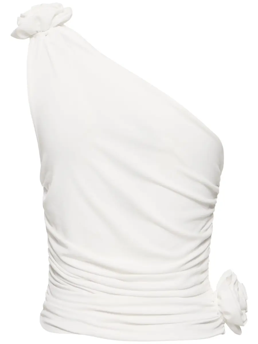 MAGDA BUTRYM Jersey One Shoulder Flower Top | Thumbnail 5