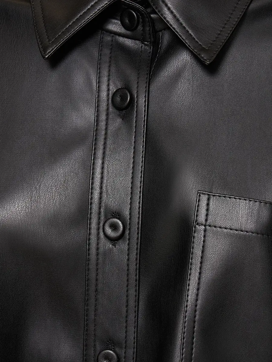 STELLA MCCARTNEY Faux Leather Oversized Shirt | Thumbnail 4