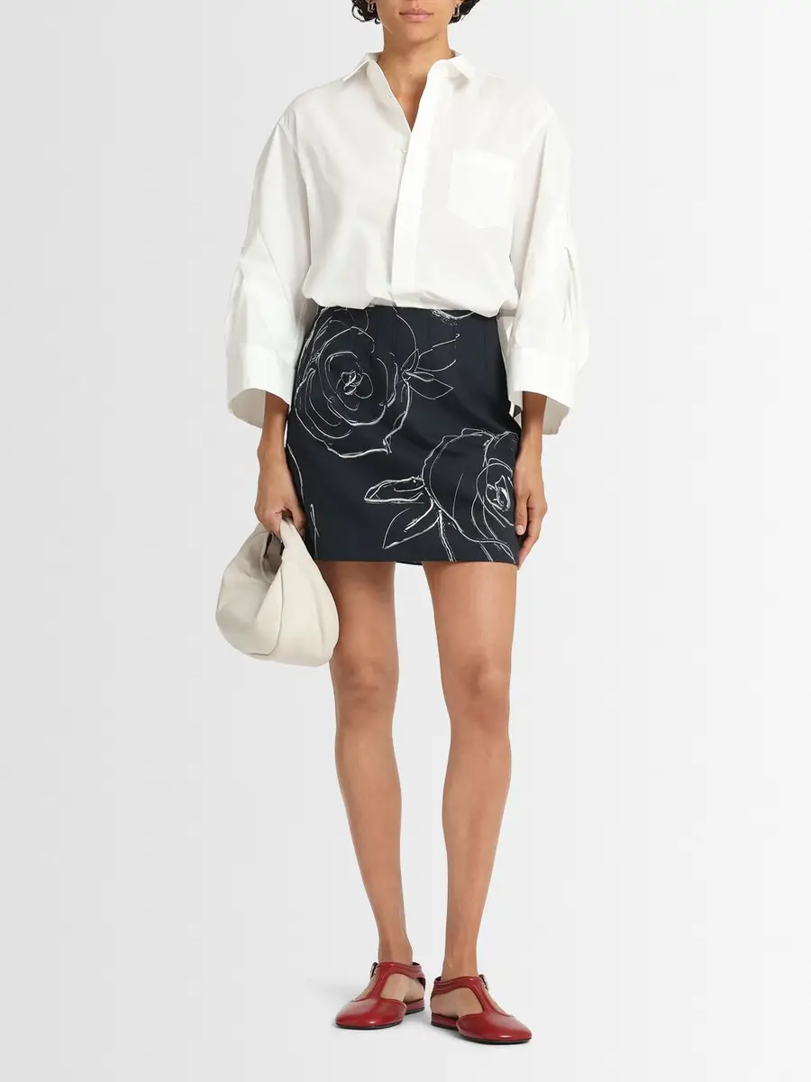 MARNI Aurora Printed Heavy Cotton Poplin Skirt | Thumbnail 2