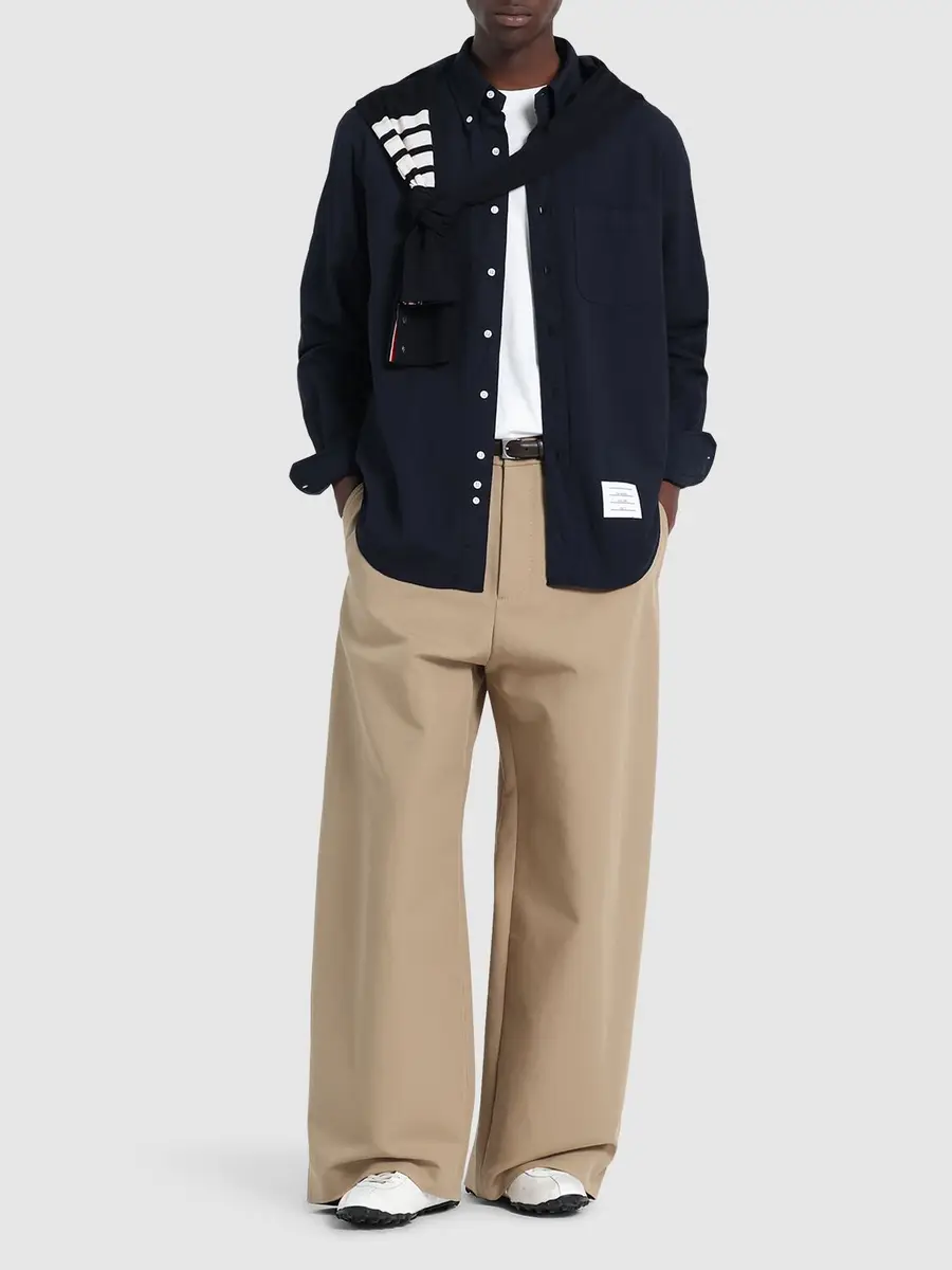 THOM BROWNE Straight Fit Cotton Oxford Shirt | Thumbnail 2