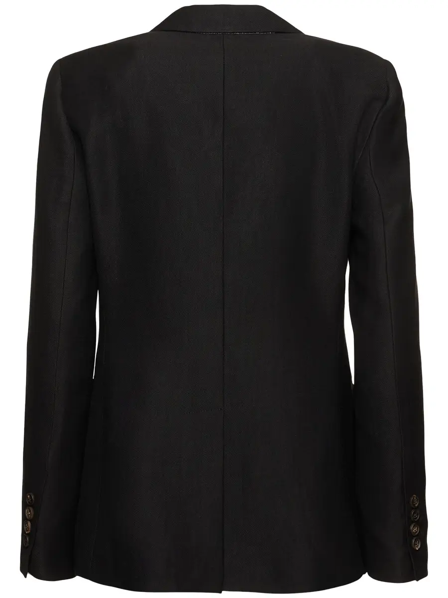 BRUNELLO CUCINELLI Fluid Linen Blend Twill Blazer | Thumbnail 4