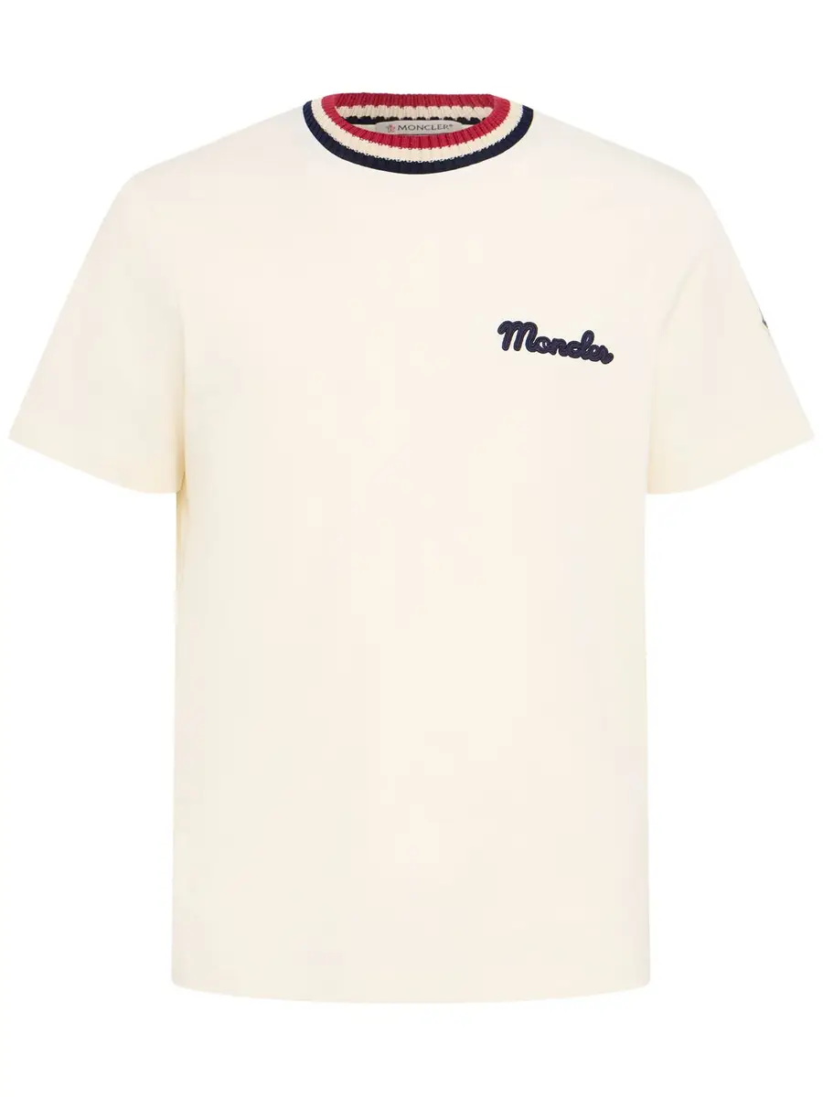 MONCLER Logo Cotton Jersey T-shirt | Image 1 MONCLER Logo Cotton Jersey T-shirt | Image 1