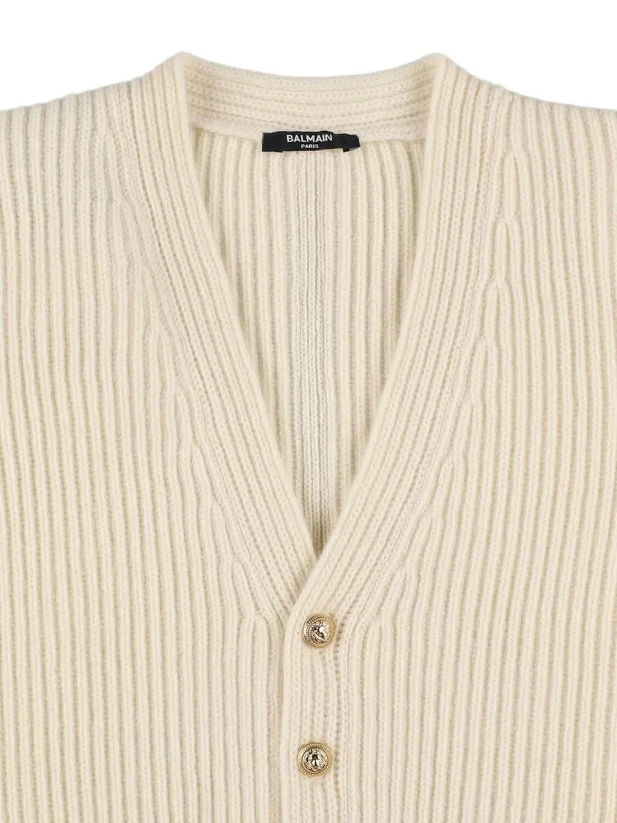BALMAIN Wool & Cashmere Knit Cardigan | Thumbnail 2