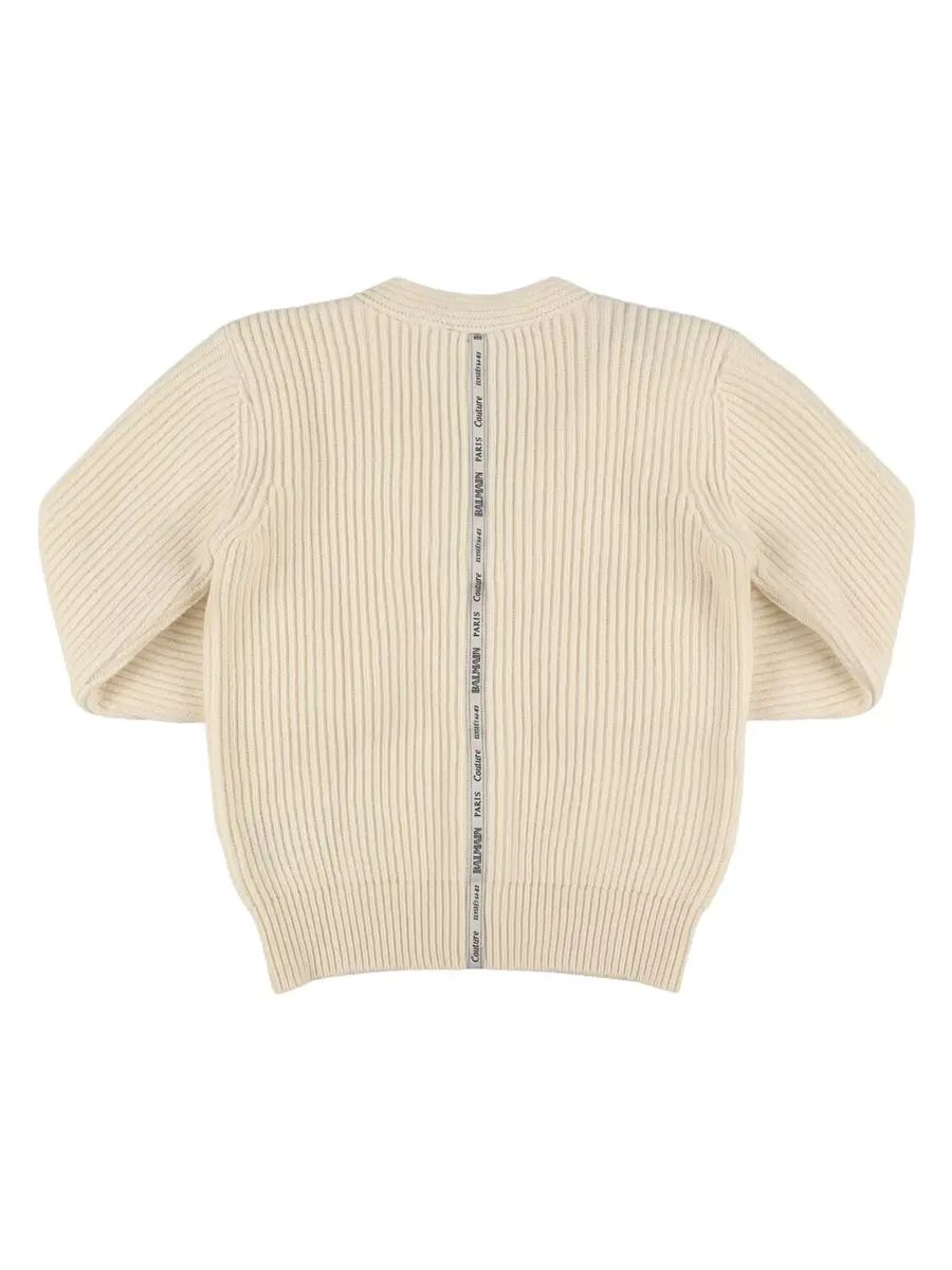 BALMAIN Wool & Cashmere Knit Cardigan | Thumbnail 3