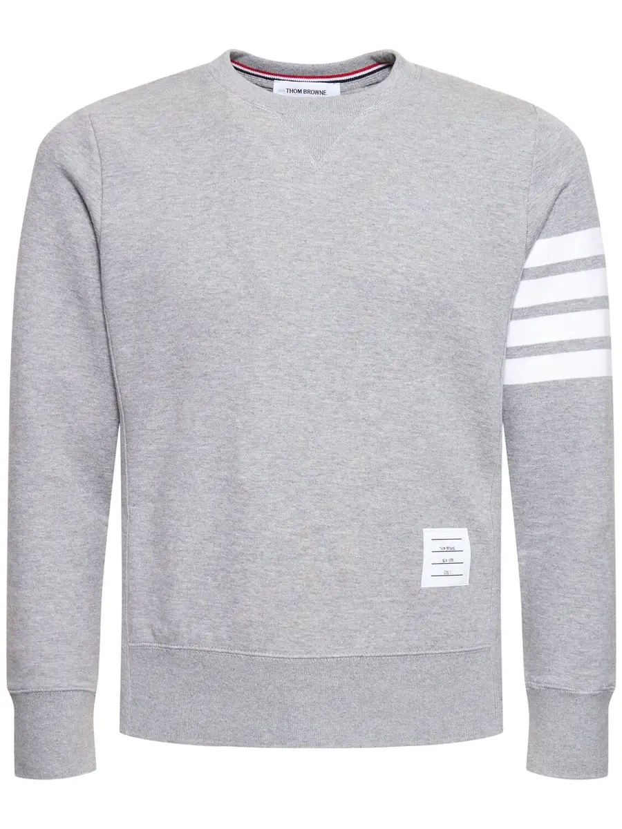 THOM BROWNE Cotton Jersey Logo Sweatshirt | Image 1 THOM BROWNE Cotton Jersey Logo Sweatshirt | Image 1