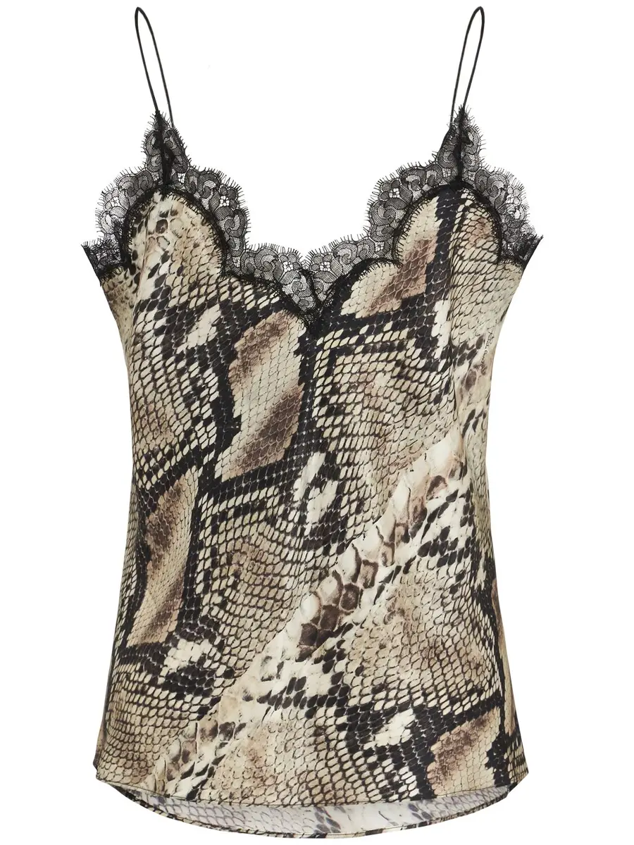 ROBERTO CAVALLI Python Printed Silk Satin Camisole | Thumbnail 4