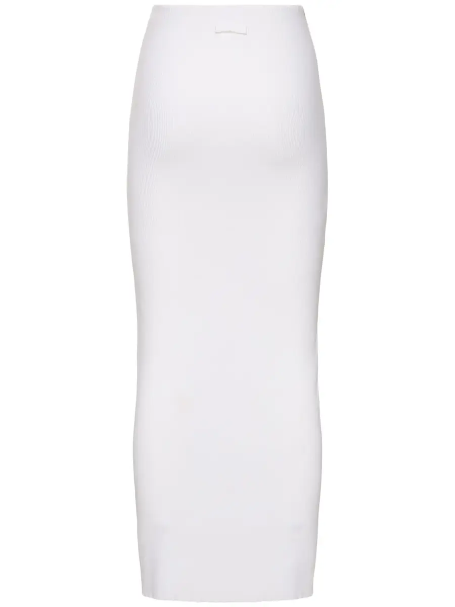 JEAN PAUL GAULTIER Flowers Cadres Printed Mesh Long Skirt | Thumbnail 4